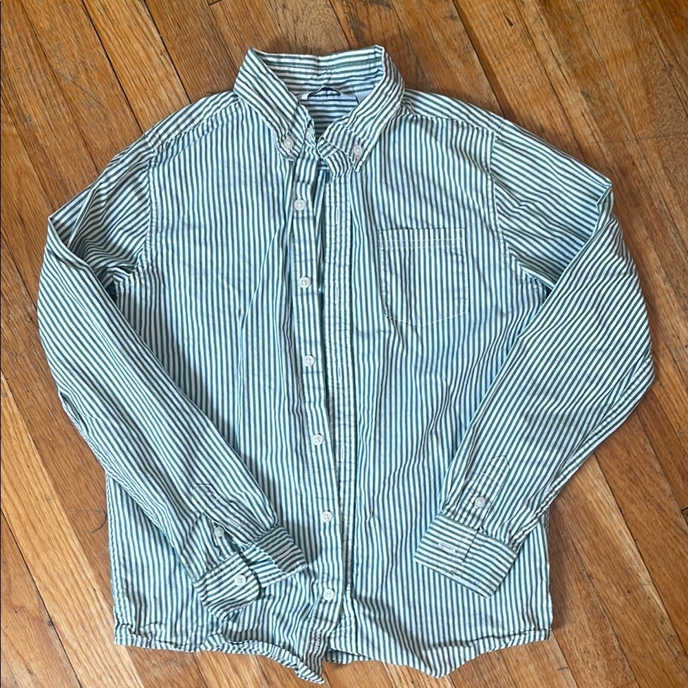 Striped Green button down Shirt